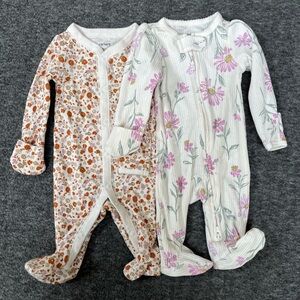 Set of 2 Carter's Floral Footie Pajamas
